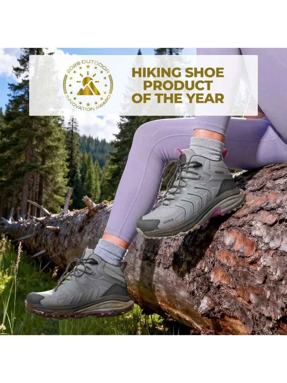 Men's Light Grey Waterproof Shoes Casual Low Top Round Toe Non Slip Hiking Boot